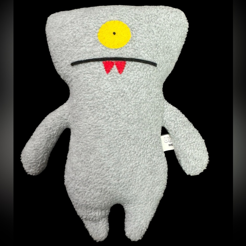 Vintage Ugly Doll 8” Gray Wedgehead with Red Teeth Rare Stuffed Plush Dated 2003